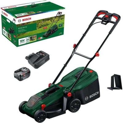 BOSCH draadloze grasmaaier - ROTAK18V-32 - Maaibreedte: 32 cm - Grasopvangbak van 35 liter, mulchaccessoire, accu en lader
