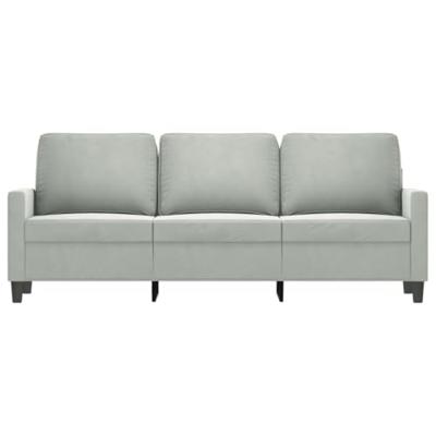 Driezitsbank 180 cm fluweel lichtgrijs Driezitsbank 180 cm fluweel lichtgrijs