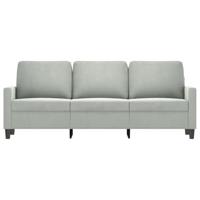 Driezitsbank 180 cm fluweel lichtgrijs - thumbnail