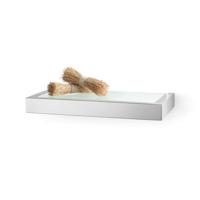 Zack Linea Planchet S 3X26.5X13.2cm Melkglas Mat Gesatineerd RVS 40383 - thumbnail