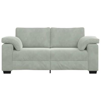 Loveseat bank 140 cm fluweel lichtgrijs