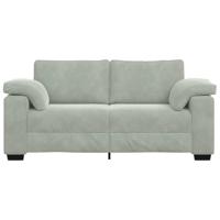 Loveseat bank 140 cm fluweel lichtgrijs - thumbnail