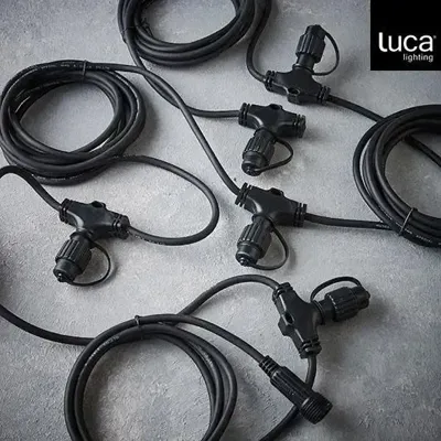 Luca Lighting connect 24 tree cable black ip44 1500cm