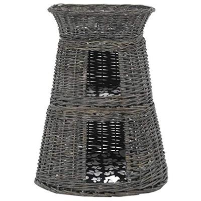 VidaXL 3-delige kattenmandenset met kussens 47x34x60 cm wilgen