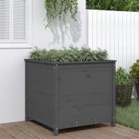 VidaXL Plantenbak 82,5x82,5x78 cm massief grenenhout grijs - thumbnail