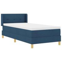 Boxspringbed met Matras in Blauw, 80 x 200 cm, Stof - thumbnail
