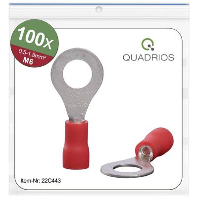Quadrios 22C443 Ringkabelschoen Dwarsdoorsnede (max.): 1.5 mm² Schachtdiameter: 6.5 mm Deels geïsoleerd Rood 1 set(s)