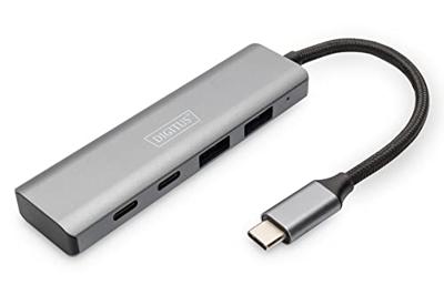 Digitus DA-70245 DA-70245 USB-hub 4 poorten USB-A USB 3.2 Gen2 10 GBit/s Met aluminium behuizing Donkergrijs