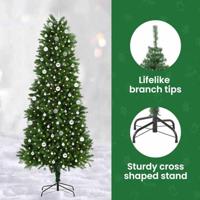 VidaXL Kerstboom met 300 led met standaard groen 240 cm pe - thumbnail