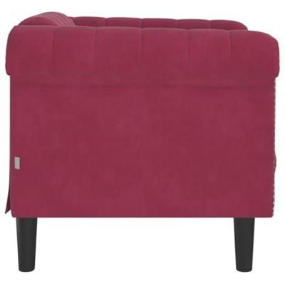 Fauteuil fluweel wijnrood