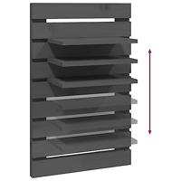 Nachtkastjes wandgemonteerd 2 st massief grenenhout grijs - thumbnail