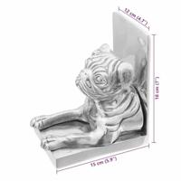 VidaXL Boekensteunen 2 pcs zilver 12 x 15 x 18 cm aluminium - thumbnail