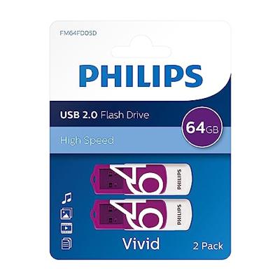 Philips FM64FD05D USB flash drive 64 GB USB Type-A 2.0 Paars, Wit
