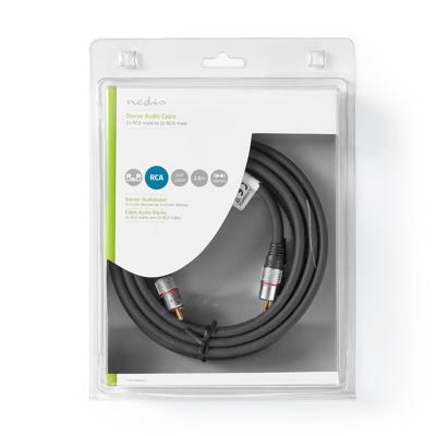 Nedis CAGC24200AT25 Stereo-audiokabel 2x Rca Male - 2x Rca Male 2,50 M Antraciet - thumbnail