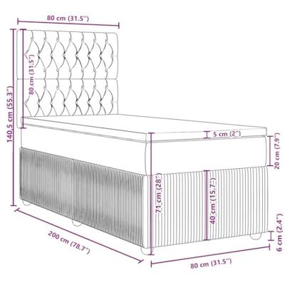 Boxspring met matras stof blauw 80x200 cm