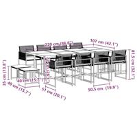 13-delige Tuinset met kussens poly rattan zwart - thumbnail