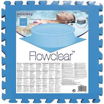 Bestway zwembadbodembeschermers 8 st blauw 58220