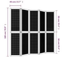Kamerscherm met 5 panelen massief paulowniahout bruin - thumbnail