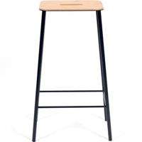 Frama Adam barkruk H76 naturel leer|zwart - thumbnail