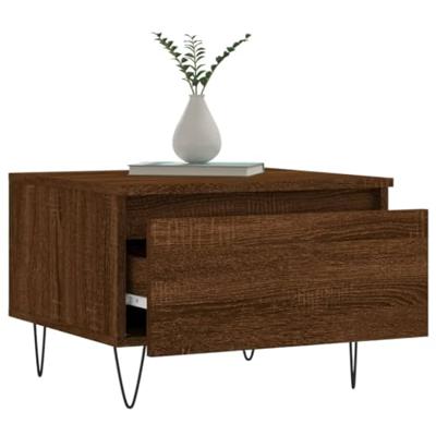 Salontafels 2 st 50x46x35 cm bewerkt hout bruin eikenkleur