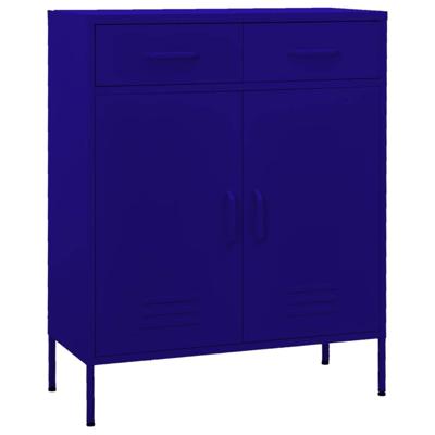 Opbergkast 80x35x101,5 cm staal marineblauw
