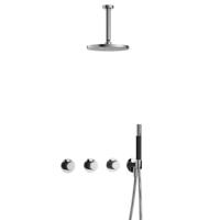 Hotbath Cobber - CB7067 - Inbouw Regendoucheset - Chroom - 2 Stopkranen - Thermostatisch - Plafondbuis 15 cm - Hoofddouche 200 mm - Staafhanddouche - Waterbesparend - thumbnail