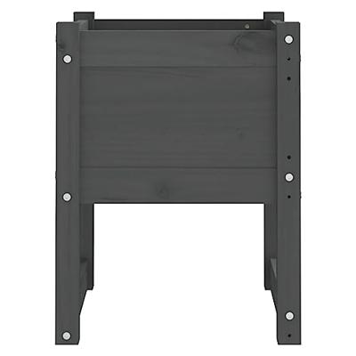 Plantenbakken 2 st 40x40x52,5 cm massief grenenhout grijs