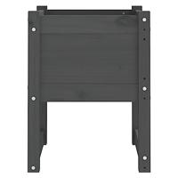 Plantenbakken 2 st 40x40x52,5 cm massief grenenhout grijs - thumbnail