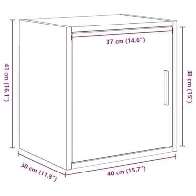 Garagewandkasten 2 st bewerkt hout betongrijs