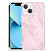iPhone 13 mini Anti-Shock Hoesje Marble Pink - Origineel Cadeau Vriendin - thumbnail