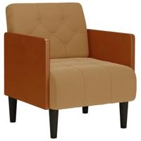 Fauteuil met armleuningen 55 cm fluweel bruin - thumbnail