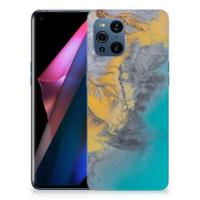 OPPO Find X3 | X3 Pro | TPU | Siliconen hoesje | Marble Blue Gold - thumbnail