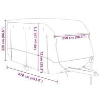 VidaXL Caravanhoes 670x250x220 cm vliesvlies grijs - thumbnail