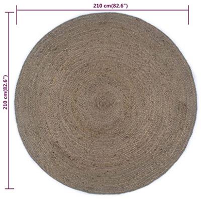 Vloerkleed handgemaakt rond 210 cm jute grijs - thumbnail