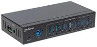 Manhattan 164405 164405 USB-hub 7 poorten USB-A USB 3.0 5 GBit/s Met metalen behuizing, Voor industriële toepassingen, Voor wandmontage Zwart - thumbnail