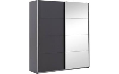 Goossens Basic Kledingkast Miami, 226 cm breed, 210 cm hoog, 1x spiegeldeur re en 1x schuifdeur li Goossens Basic Kledingkast Miami, 226 cm breed, 210 cm hoog, 1x spiegeldeur re en 1x schuifdeur li