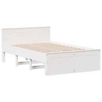 Bedframe zonder matras met hoofdbord grenenhout wit 180x200 cm - thumbnail
