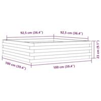 Plantenbak 100x100x23 cm massief grenenhout wasbruin - thumbnail