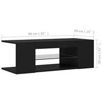 Tv-meubel met LED-verlichting 90x39x30 cm zwart - thumbnail