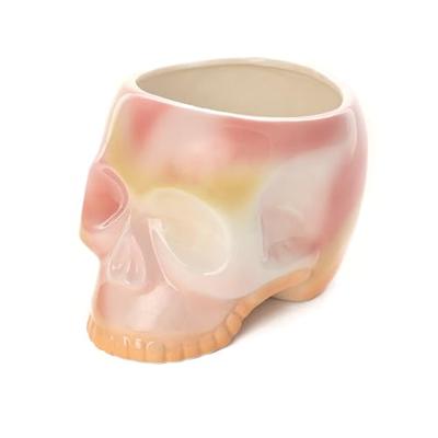 Skull plant pot - pink gradient