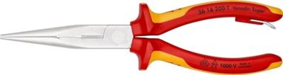 Knipex Platspitse Tang met Zijsnijder (Telefoontang) | 200 mm Lengte | Geïsoleerd | Meercomponenten-Omhulling - 26 16 200 T BK