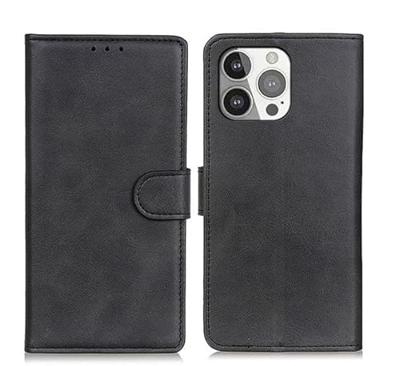 Casecentive Leren Wallet case met sluiting iPhone 13 Pro zwart