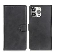 Casecentive Leren Wallet case met sluiting iPhone 13 Pro zwart - thumbnail