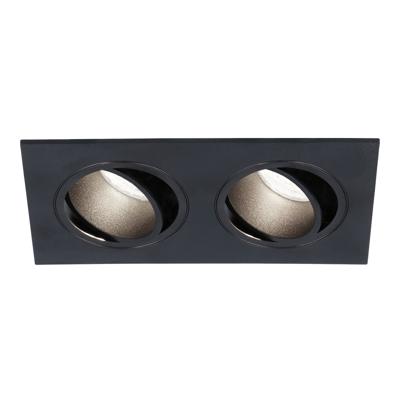 Mallorca LED inbouwspot - IP20 - Kantelbaar - 10 Watt 800 Lumen - 6000K Daglicht wit - Dubbel - GU10 - Dimbaar - Rechthoek - Voor binnen - Zwart Mallorca LED inbouwspot - IP20 - Kantelbaar - 10 Watt 800 Lumen - 6000K Daglicht wit - Dubbel - GU10 - Dimbaar - Rechthoek - Voor binnen - Zwart