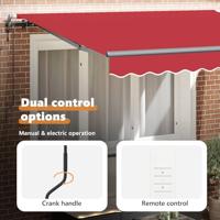 VidaXL Inklapbaar zonnescherm rood 350 x 200 cm stof - thumbnail