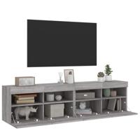 Tv-wandmeubels met LED 2 st 80x30x40 cm grijs sonoma eikenkleur - thumbnail