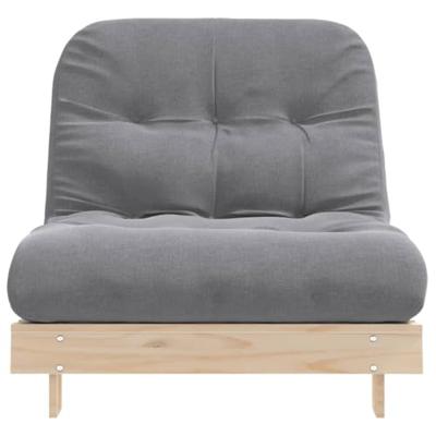Futon slaapbank met matras 80x206x11 cm massief grenenhout