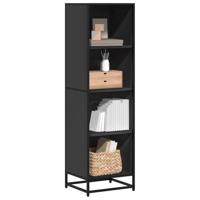 Boekenkast 40x35x139 cm bewerkt hout zwart - thumbnail