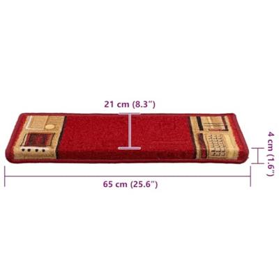 VidaXL Trapmatten zelfklevend 10 st 65x21x4 cm rood