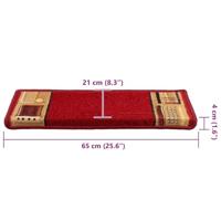 VidaXL Trapmatten zelfklevend 10 st 65x21x4 cm rood - thumbnail